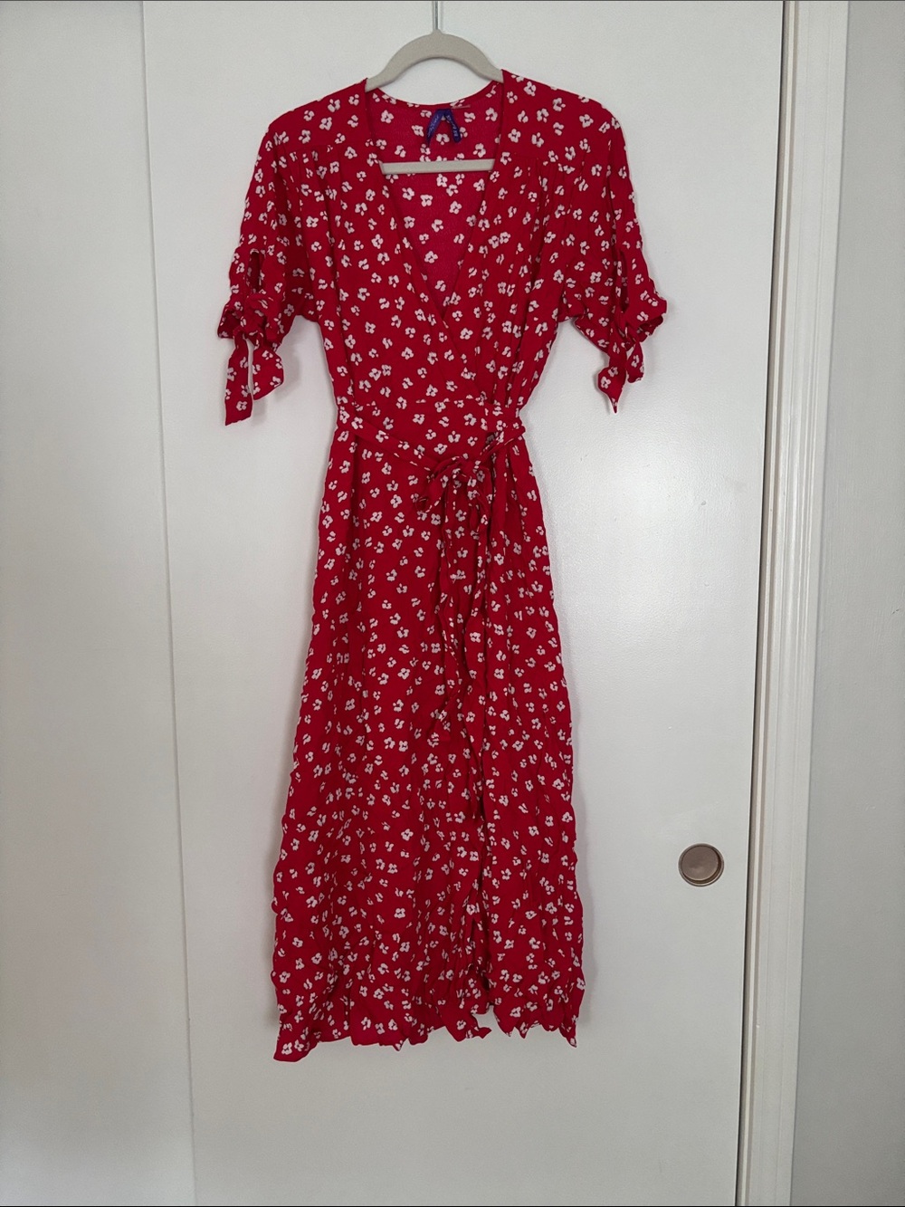 Seraphine Maternity Red Floral Wrap Dress